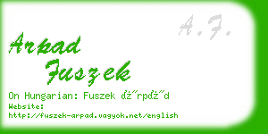 arpad fuszek business card